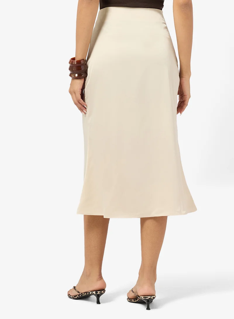 Ginger Satin Midi Skirt